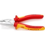 KNIPEX Pince universelle 03 06 180, Pinces Rouge/Jaune, chromée, isolées par gaines bi-matière, certifiées VDE