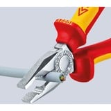 KNIPEX Pince universelle 03 06 180, Pinces Rouge/Jaune, chromée, isolées par gaines bi-matière, certifiées VDE