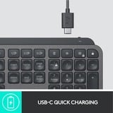 Logitech MX Keys Advanced, clavier Noir, Layout États-Unis, Bluetooth