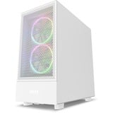 NZXT H5 Flow boîtier midi tower Blanc (mat) | 1x USB-A | 1x USB-C | Verre Trempé