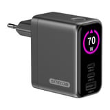 Sitecom 70W GaN Power Delivery chargeur mural avec affichage LED Noir