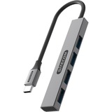 Sitecom USB-C vers 4x USB-A Nano hub, Hub USB Gris