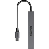Sitecom USB-C vers 4x USB-A Nano hub, Hub USB Gris