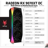XFX Radeon RX 9070 XT Quicksilver, Carte graphique Noir, RDNA4, GDDR6, 3x DisplayPort, 1x HDMI 2.1