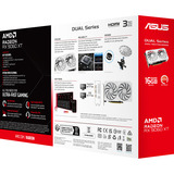 ASUS Radeon RX 9060 XT DUAL White Edition 16Go, Carte graphique Blanc, RDNA4, GDDR6, 2x DisplayPort, 1x HDMI 2.1