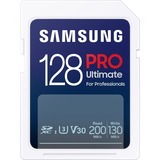 SAMSUNG PRO Ultimate 128 Go SDXC, Carte mémoire Blanc/Bleu, UHS-I U3, Class 3, V30