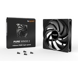 be quiet! Pure Wings 3 PWM high-speed ventilateur de boîtier Noir, 140 x 140 x 25 mm, Ventilateur, 14 cm, 1800 tr/min, 122,6 m³/h, Noir