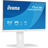 iiyama ProLite XUB2293HSU-W7 21.5" Moniteur Blanc (mat), 1x DisplayPort, 1x HDMI, 2x USB-A