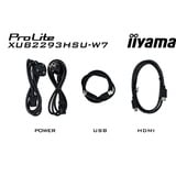 iiyama ProLite XUB2293HSU-W7 21.5" Moniteur Blanc (mat), 1x DisplayPort, 1x HDMI, 2x USB-A