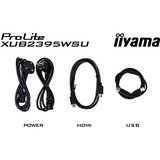 iiyama ProLite XUB2395WSU-B5 22.5" Moniteur Noir, 1x DisplayPort, 1x HDMI, 1x VGA, 2x USB-A