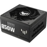 ASUS TUF Gaming Gold alimentation  modulaire 850 watt Noir, 1x 12V-2x6, 3x PCIe, 850 W, 100 - 240 V, 130 W, 850 W, 130 W, 9,6 W