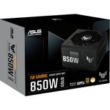 ASUS TUF Gaming Gold alimentation  modulaire 850 watt Noir, 1x 12V-2x6, 3x PCIe, 850 W, 100 - 240 V, 130 W, 850 W, 130 W, 9,6 W