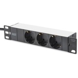 Digitus 1HE Bloc multiprises aluminium 3 prises 10" 1U Noir/en aluminium