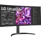 LG UltraWide 34WQ75C 34" Moniteur incurvé  Noir, 2x HDMI, 1x DisplayPort, 1x USB-A 2.0, 4x USB-A 3.2 (5 Gbit/s), 1x USB-C, 1x RJ-45