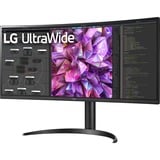 LG UltraWide 34WQ75C 34" Moniteur incurvé  Noir, 2x HDMI, 1x DisplayPort, 1x USB-A 2.0, 4x USB-A 3.2 (5 Gbit/s), 1x USB-C, 1x RJ-45