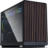 Lian Li A3-mATX Black (Wood Edition) boîtier midi tower Noir/bois | 2x USB-A | 1x USB-C | Window