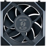 Lian Li UNI FAN SL120 LCD Wireless, Ventilateur de boîtier Noir, Connecteur de ventilateur PWM à 4 broches
