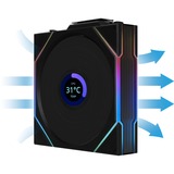 Lian Li UNI FAN TL120 LCD Wireless Single Pack, Ventilateur de boîtier Noir, 4 broches PWM + 1x 9 broches USB
