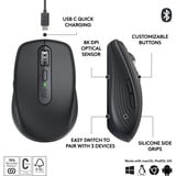 Logitech MX Anywhere 3S Compact, Souris Graphite, 200 - 8000 dpi , Bluetooth low energy