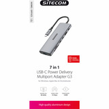 Sitecom Adaptateur multiport 7 en 1 USB-C Power Delivery, Station d'accueil Gris