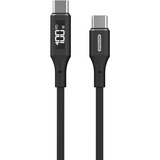 Sitecom Câble d'alimentation USB-C vers USB-C avec affichage LED Noir, 1,5 mètres