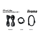 iiyama ProLite X2492HSU-B1 24" Moniteur Noir (Mat), 1x DisplayPort, 1x HDMI, 2x USB-A, 120 Hz