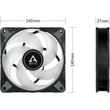 ARCTIC P14 PWM PST A-RGB, Ventilateur de boîtier Noir, 3 pièces