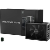 be quiet! Dark Power Pro 13 alimentation modulaire 1300 watt Noir, 2x 12VHPWR, 6x PCIe, 80 Plus Titanium, 1300 W, 115 - 240 V, 1400 W, 50 - 60 Hz, 15 - 9 A, 150 W
