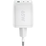 goobay 65W GaN USB-C PD Multiport Quick Charger Nano Blanc, 2x USB-C, 1x USB-A