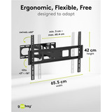 goobay TV Wall Mount Basic FULLMOTION (L), Support de moniteur Noir