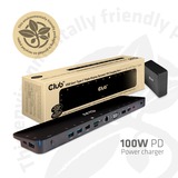 Club 3D USB-C 3.2 Gen1 Triple Display Dynamic PD Charging Dock 100W, Station d'accueil Noir