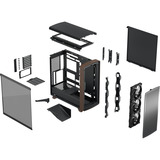 Fractal Design Summit boîtier midi tower Noir/bois | 2x USB-A | 1x USB-C | Window