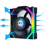 Lian Li UNI FAN SL120 LCD Wireless Reverse Blade, Ventilateur de boîtier Noir, 3 pièces, connecteur de ventilateur PWM à 4 broches