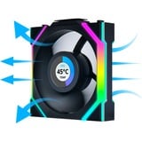 Lian Li UNI FAN SL120 LCD Wireless Reverse Blade ventilateurs de boîtier RGB  Noir, 3 pièces, 120 x 124.5 x 28 mm, PWM