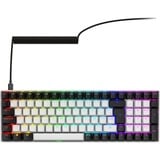 Sharkoon SKILLER SGK50 S2 RGB clavier gaming mécanique Blanc, Layout BE (AZERTY), Gateron Brown, 96%, Hot-swappable