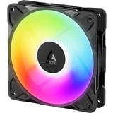 ARCTIC P12 Pro Reverse A-RGB ventilateur de boîtier Noir, 120 x 120 x 27 mm, PWM, Ventilateur, 12 cm, 124 m³/h, Noir