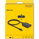 DeLOCK Switch HDMI 2 x entrée HDMI vers 1 x sortie HDMI 8K 60 Hz Noir