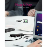 ICY BOX Hub à 4 ports avec USB-C 3.2 Gen 2, Hub USB Noir, IB-HUB1436-CPD, 2x USB-a, 2x USB-C