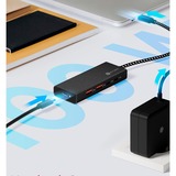 ICY BOX Hub à 4 ports avec USB-C 3.2 Gen 2, Hub USB Noir, IB-HUB1436-CPD, 2x USB-a, 2x USB-C