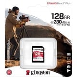 Kingston Canvas React Plus 128 Go, Carte mémoire Noir, UHS-II U3, Classe 10, V60