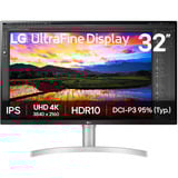 LG UltraFine 32UN650K 31.5" 4K UHD Moniteur  Blanc, 2x HDMI, DisplayPort, 2x USB-A
