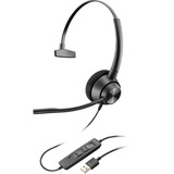 Poly EncorePro 310 Monaural USB-A on-ear headset casque  Noir, USB-A, noise-cancelling