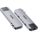 Sitecom  6 in 2 MacBook Air Multiport, Station d'accueil Argent