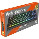 SteelSeries Apex 3 TKL RGB clavier gaming mécanique Noir, Layout FR (AZERTY), SteelSeries Whisper-Quiet, 80% (TKL)