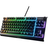 SteelSeries Apex 3 TKL, clavier gaming Noir, Layout FR, SteelSeries Whisper-Quiet, LED RGB, TKL