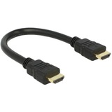 DeLOCK High Speed HDMI avec Ethernet - HDMI A male > HDMI A male, Câble Noir, 0,25 mètres, 4K