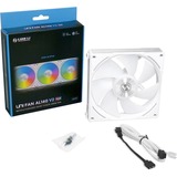 Lian Li UNI FAN AL140 V2 Single Pack, Ventilateur de boîtier Blanc, Connecteur de ventilateur PWM à 4 broches, LED RGB