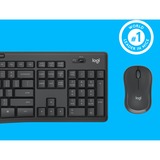 Logitech Logi MK295 Silent WL Combo gy BE, set de bureau Gris foncé, Layout BE
