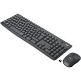 Logitech MK295 Silent Wireless set de bureau Gris foncé, Layout BE (AZERTY), 100%