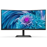 Philips 346E2CUAE/00 34" Moniteur UltraWide incurvé  Noir, WQHD, DisplayPort, HDMI, USB-C, Audio, AMD FreeSync